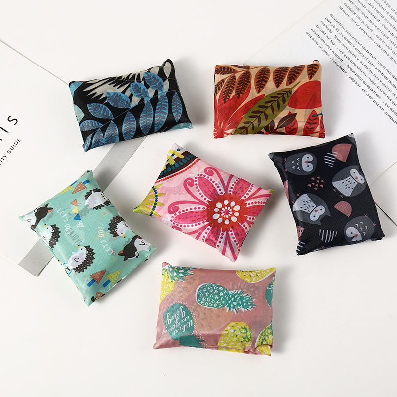 Nueva bolsa de compras plegable de gran capacidad, bolsa de compras para supermercado, bolsa de almacenamiento cuadrada de tela floral, nicho de estilo k, tamaño mediano 4665