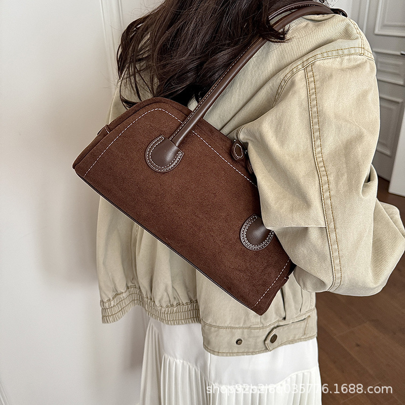 Retro baguette bag 2026 new minimalist pillow bag cross-border underarm bag women's fashion casual versatile shoulder bag