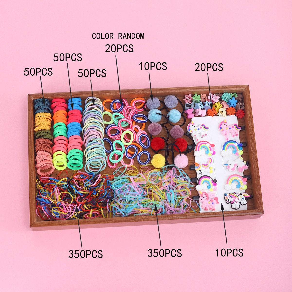 Joyas infantiles nuevas tarjetas de cabello princesa cabello cuerda de cabello bebé caja de regalo para niñas clip de borde coreano conjunto de joyería para el cabello