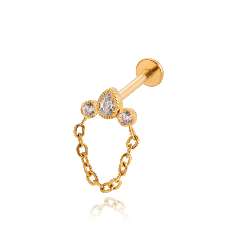 Henson nuevo popular europeo y americano G23 titanio punción tornillo ZIRCON labio clavo varilla oído hueso uñas joyería de moda