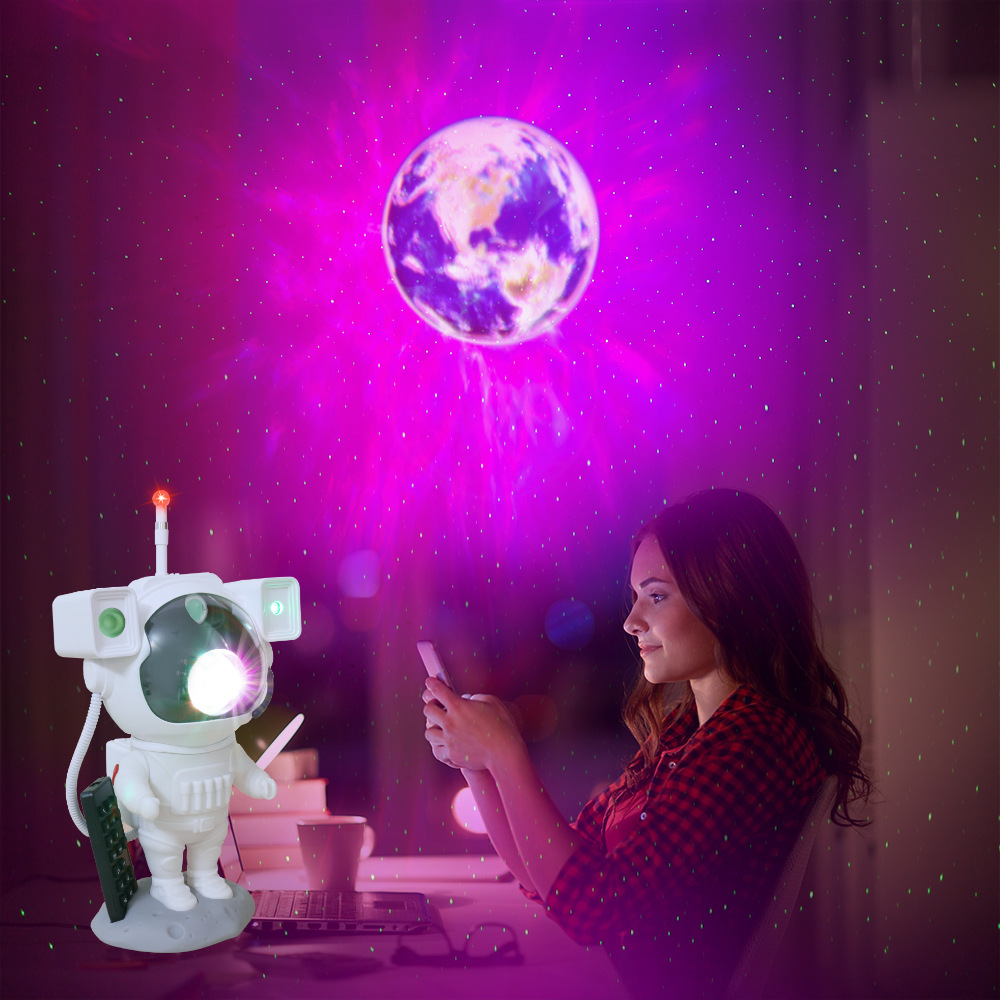 博浪太空人星空投影 激光氛围夜灯满天星宇航员星空usb台灯投影灯