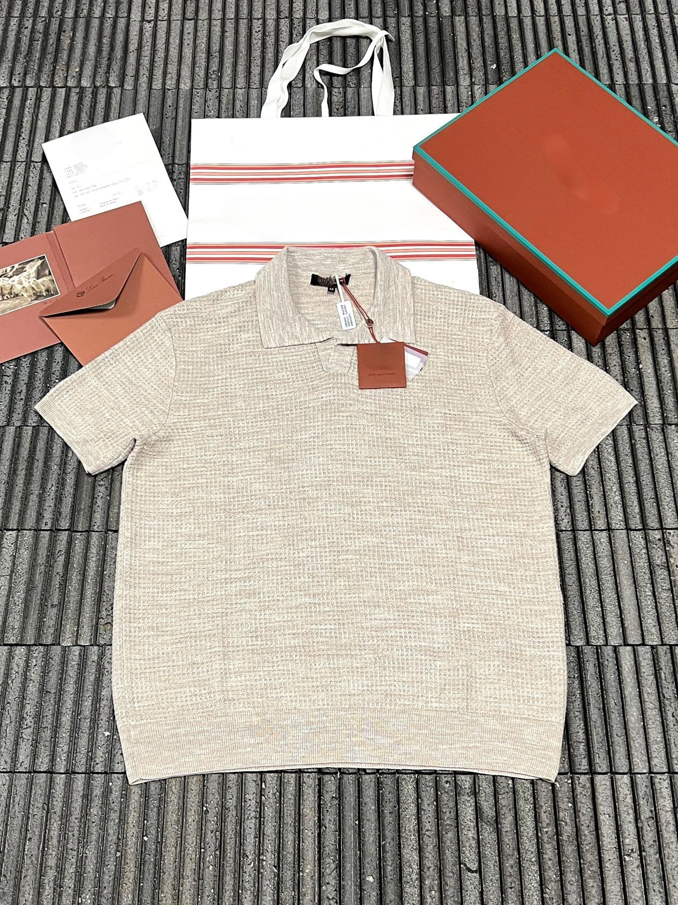 Certified authentic, original development, 26 new models, LP Yuan's Savan linen-silk blend short-sleeve Polo shirt