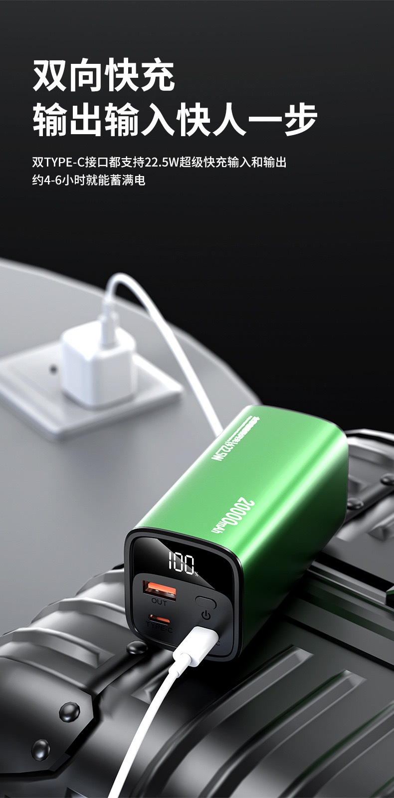 Toptan Çapraz Sınır PD100W Süper Hızlı Şarj Alüminyum 20000mAh Mega Kapasiteli Taşınabilir Şarj Cihazı