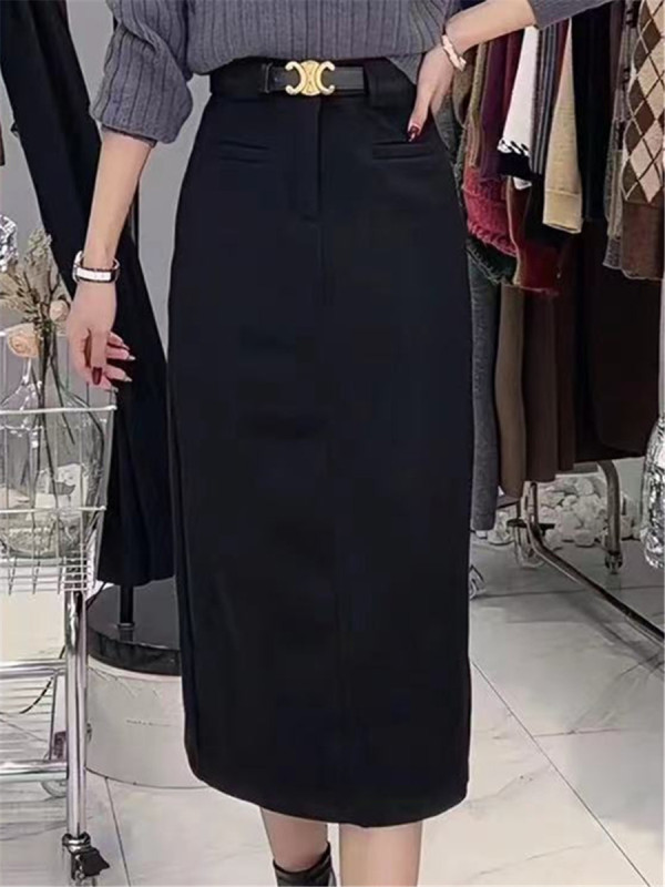 韩系穿搭时尚套装裙秋季显瘦气质减龄拉链针织毛衣半身裙子两件套|undefined