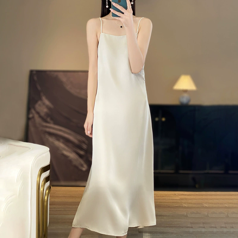 Summer long dress, solid long skirt sleevless, bright catchy style, lifting effect