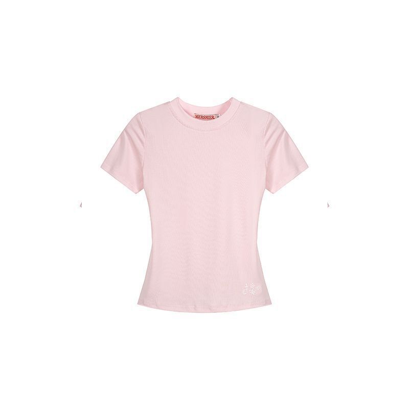 【TJC Trendy Brand】26 Summer American Retro Hot Girl Simple Versatile Slim Fit Short Sleeve T-Shirt for Women 【TJC Trendy Brand】26 Summer American Retro Hot Girl Simple Versatile Slim Fit Short Sleeve T-Shirt for Women