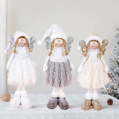 伸縮自在の天使の姿勢の置物、女の子の人形、ぬいぐるみ、ショーウィンドウ、クリスマス、家の装飾