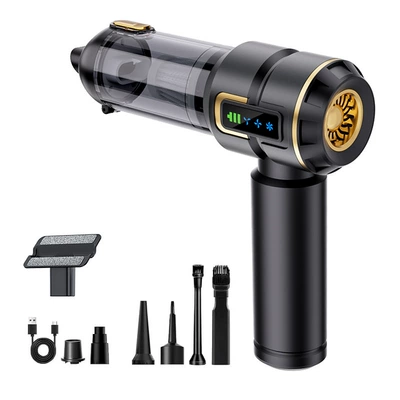 Wireless Car Vacuum Cleaner with Lcd Display, Convenient Handheld Vacuum Cleaner for Car and Home Use, Suction and Blowing All-In-One Vacuum Cleaner (Tozsoranlar) - 6697-black-gold-smart-3-speed-adjustable-16000pa