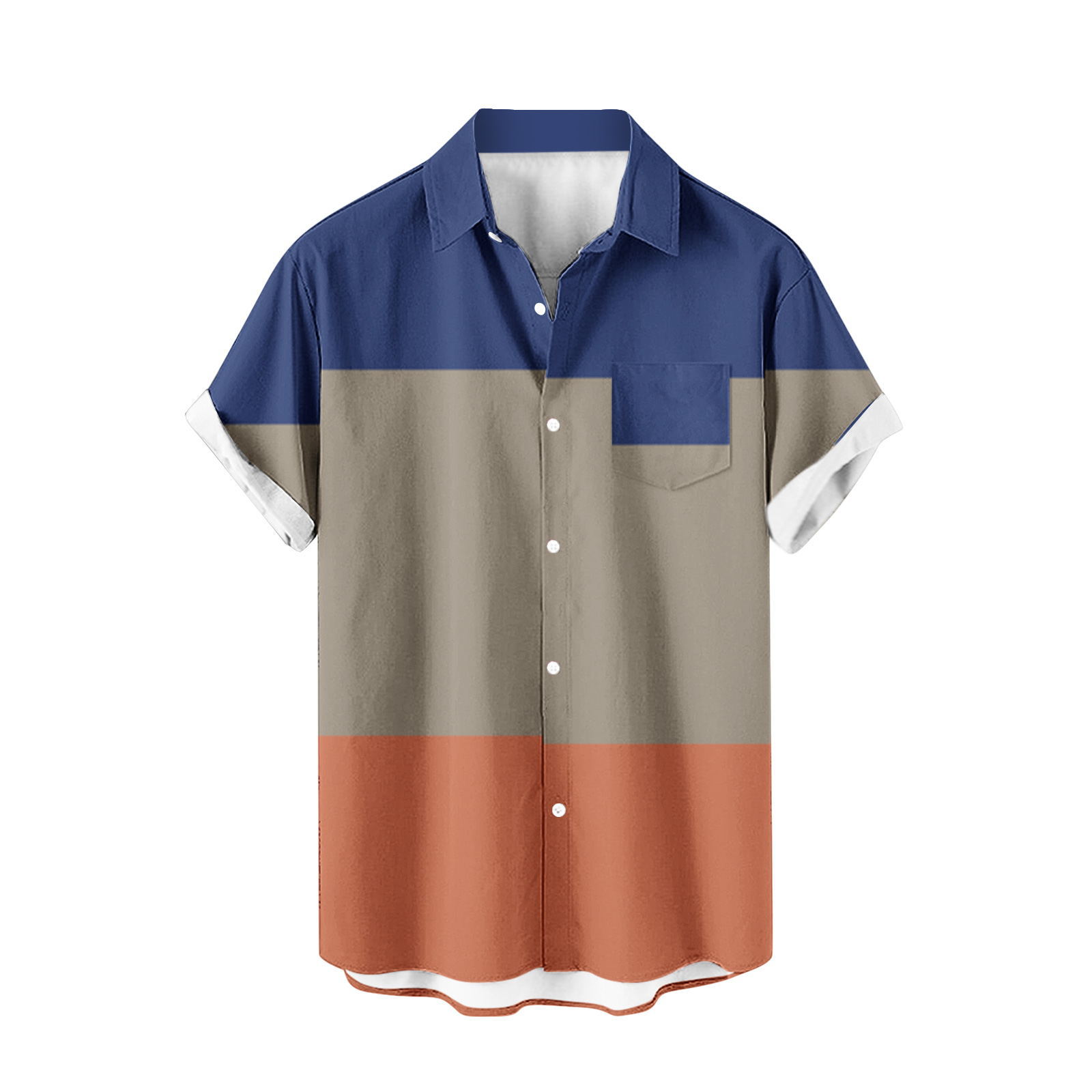 2024 comercio exterior europeo y americano transfronterizo exclusivamente para camisas de manga corta para hombres color de costura impresión digital 3D blusa casual