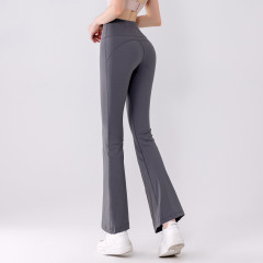 New Slimming and Body-Concealing High-Elasticity Ass-Lifting Bare-Fit Yoga Pants with High-Waist Tight Fit, Versatile for Sports and Fashion, Wide-Leg Flare Pants