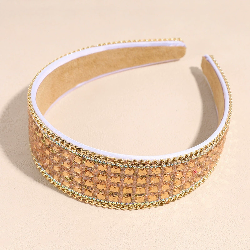 Trend non-slip headband, fashionable hair accessory for face washing, European style, internet celebrity, diamond encrusted