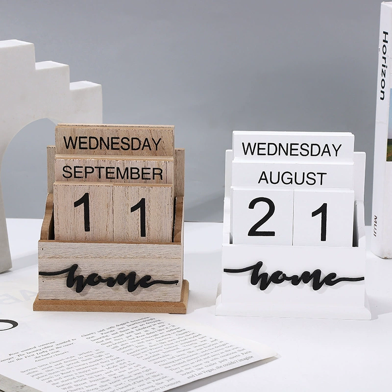 Трансграничные специально для европейского и американского ретро-стиля деревянный календарь вечный календарь настольные украшения украшения дома фотографии
