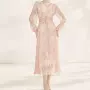 气质v领碎花法式茶歇