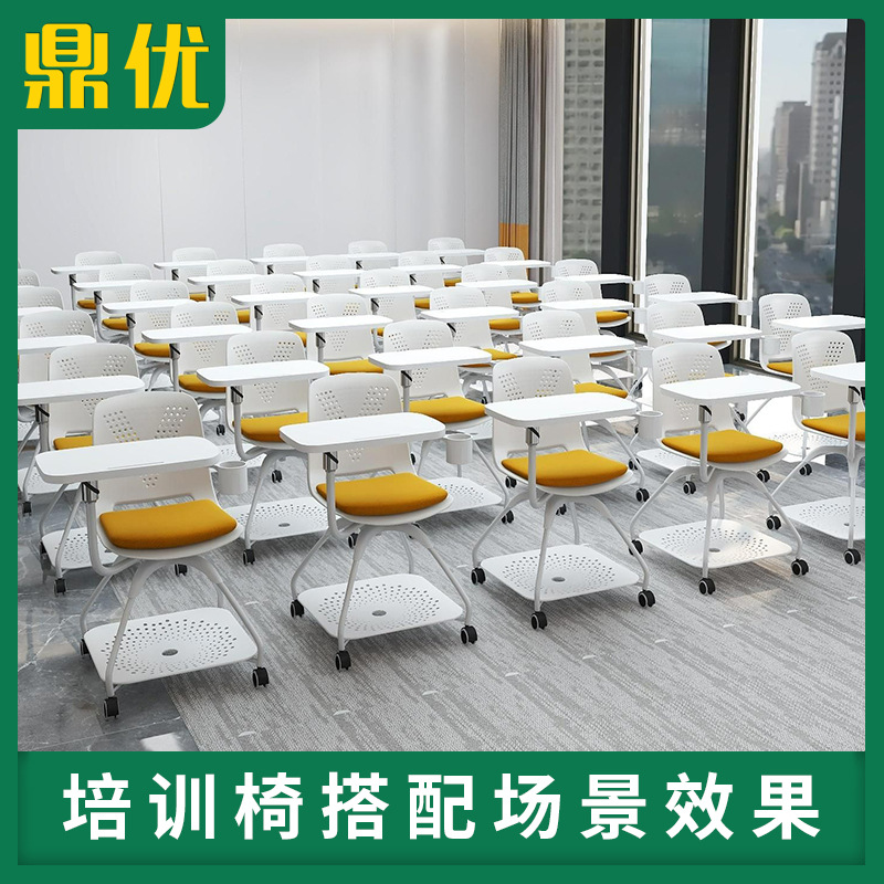 Fábrica al por mayor silla giratoria de entrenamiento de 360 grados aula inteligente Mesa de color moderna y silla integrada con mesa Silla de entrenamiento de tablero image 5