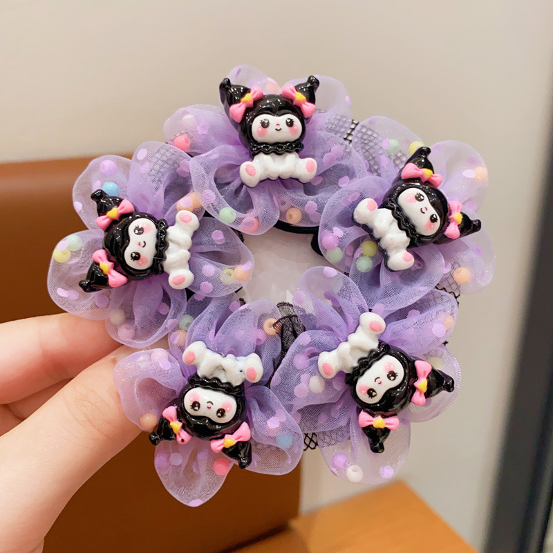 Niños Kuro cabello de la red de baile de bolas de cabeza de la red bolsas lindas flores cabello no daña cabello de cabello