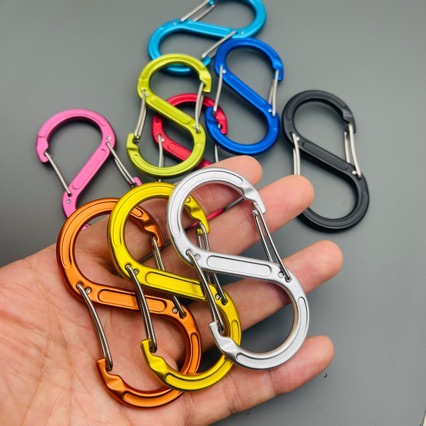 Munkees S-Shaped Carabiner Figure-Eight Lock Anti-Theft Outdoor Backpack Hook Keychain Small Pendant Quick-Hook Figure-Eight