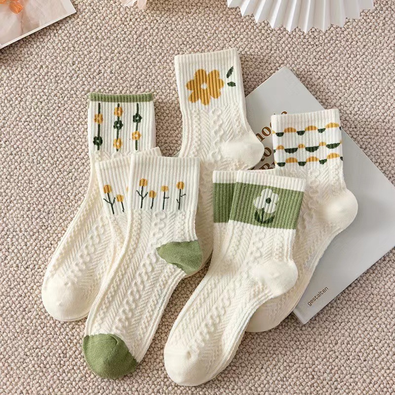 Mediados de la pantorrilla calcetines de verano de las mujeres Delgado azul rayado estudiante chica calcetín de moda lindo japonés medias fábrica de pelo