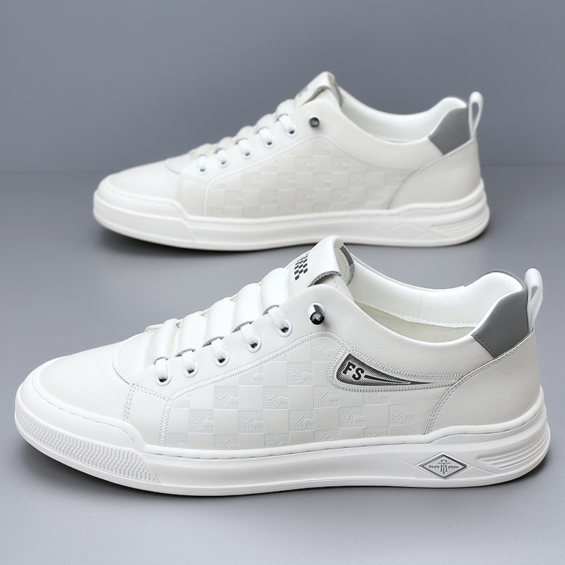Verano nuevos zapatos casuales para hombres, zapatos blancos simples coreanos, cordones bajos, zapatos deportivos ligeros y transpirables para hombres transfronterizos