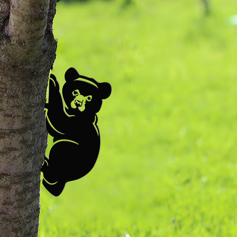 Cross-border Outdoor Courtyard Waterproof Stereo Artificial Black Bear Animal Silhouette Amazon Decorative Modern Tree Insert Crafts Cross-border Outdoor Courtyard Waterproof Stereo Artificial Black Bear Animal Silhouette Amazon Decorative Modern Tree Insert Crafts