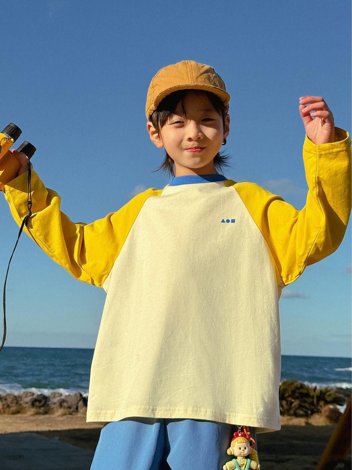Children's Pure Cotton T-Shirt Spring and Autum Boys' Raglan Long-Sleeved Casual Medium and Large Kidsren's Sweatshirt Top 100% Cotton