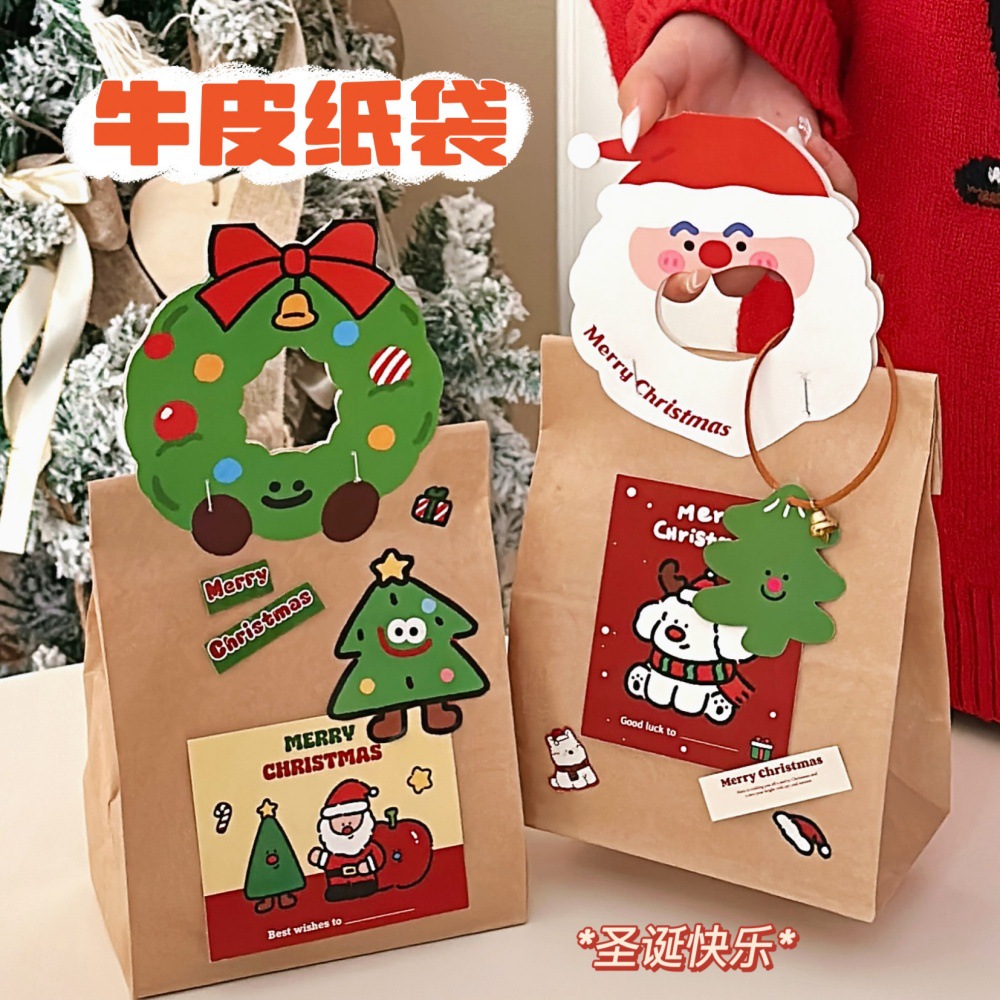 Tengyi original kraft bolsa de decoración cartón de regalo de Navidad accesorios de embalaje de chicas corazón de Navidad accesorios versátiles