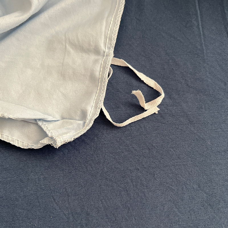 Washed Cotton Four-piece Bedding Set Solid Colour For Home_voghion.com