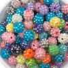 10-22mm resin drilling balls random mixing color drill ball pearl chunky beads diy diamond inlaid big beads