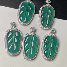 直播货源天然翡翠A货 蓝水树叶原石精品批发带证书