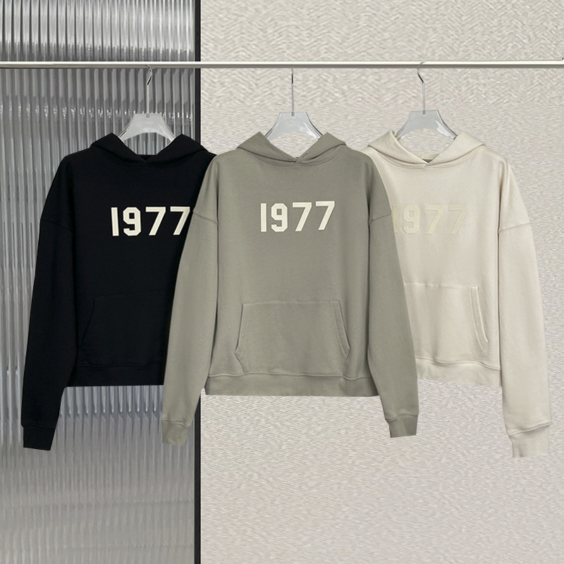 Fog Hoodie Mainline Flocked Digital 1977 Hoodie Men's Trendy Brand Drop Shoulder Sleeve Autumn and Winter Sports Hoodie Men