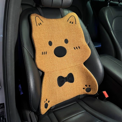 Seat cushion, seat cover, Seat Cushion, Suitable for All Seasons - linen-style-high-west-brown-backrest