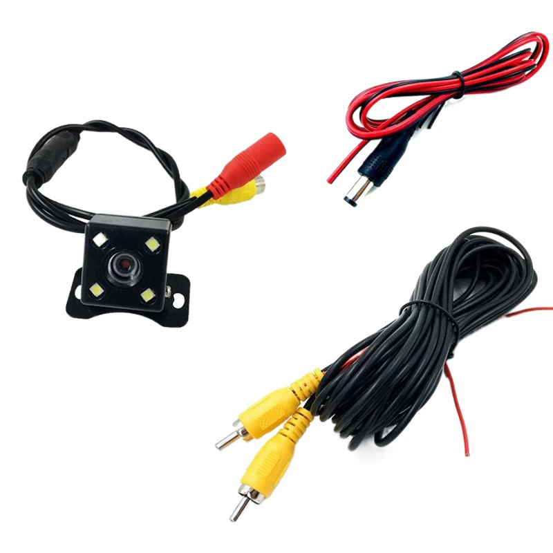Универсальная автомобильная камера заднего вида с высоким разрешением, ночным видением, широкоугольным объективом, водонепроницаемая, с 4-точечной подсветкой для парковки.