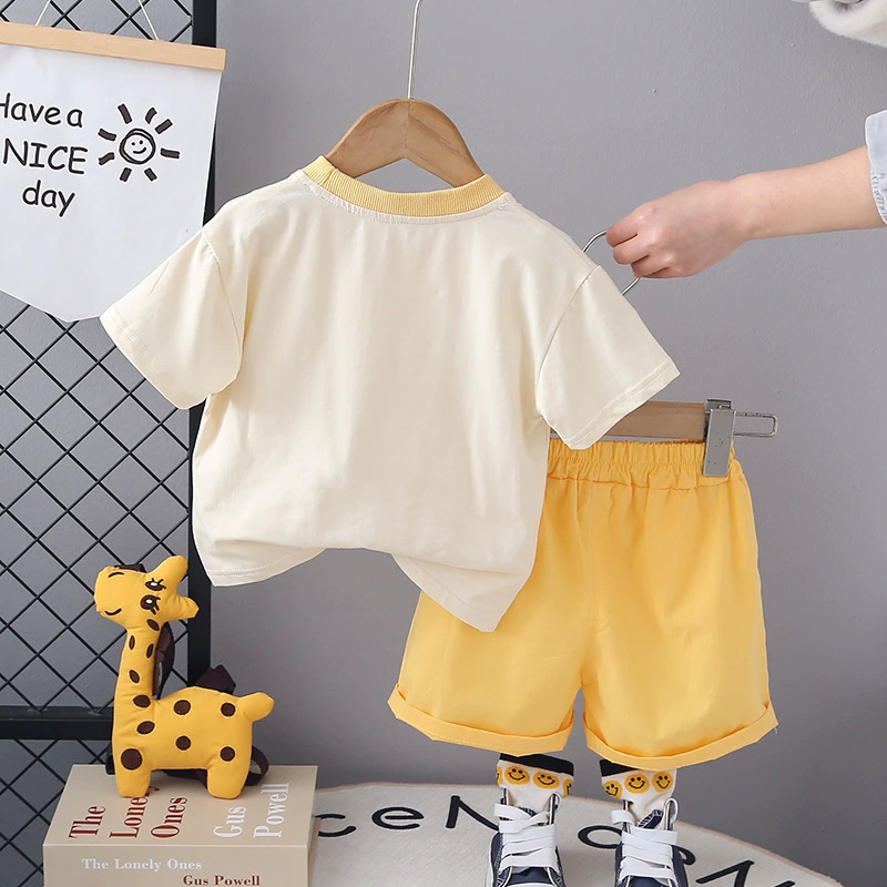Летняя одежда, детский комплект, летние рукава, 1–5 лет, с коротким рукавом
