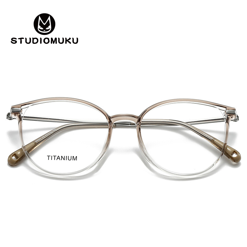 STUDIOMUKU gafas cool gafas elípticas redondas marcos de gafas marcos de gradiente único joven gafas marcos