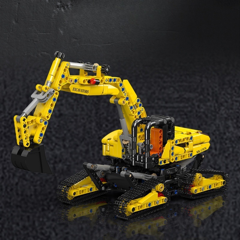 Grúa sobre orugas con control remoto Yuxing 17001-93, juguete educativo de construcción para niños, modelo mecánico