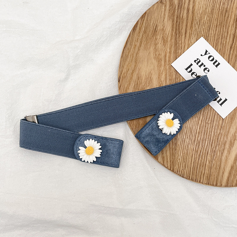 19#Denim double daisy style-light blue@