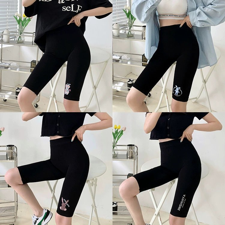 Модаль-укороченные брюки женщины носят повседневные спортивные велосипедные брюки с высокой талией, тонкая и дышащая бедра