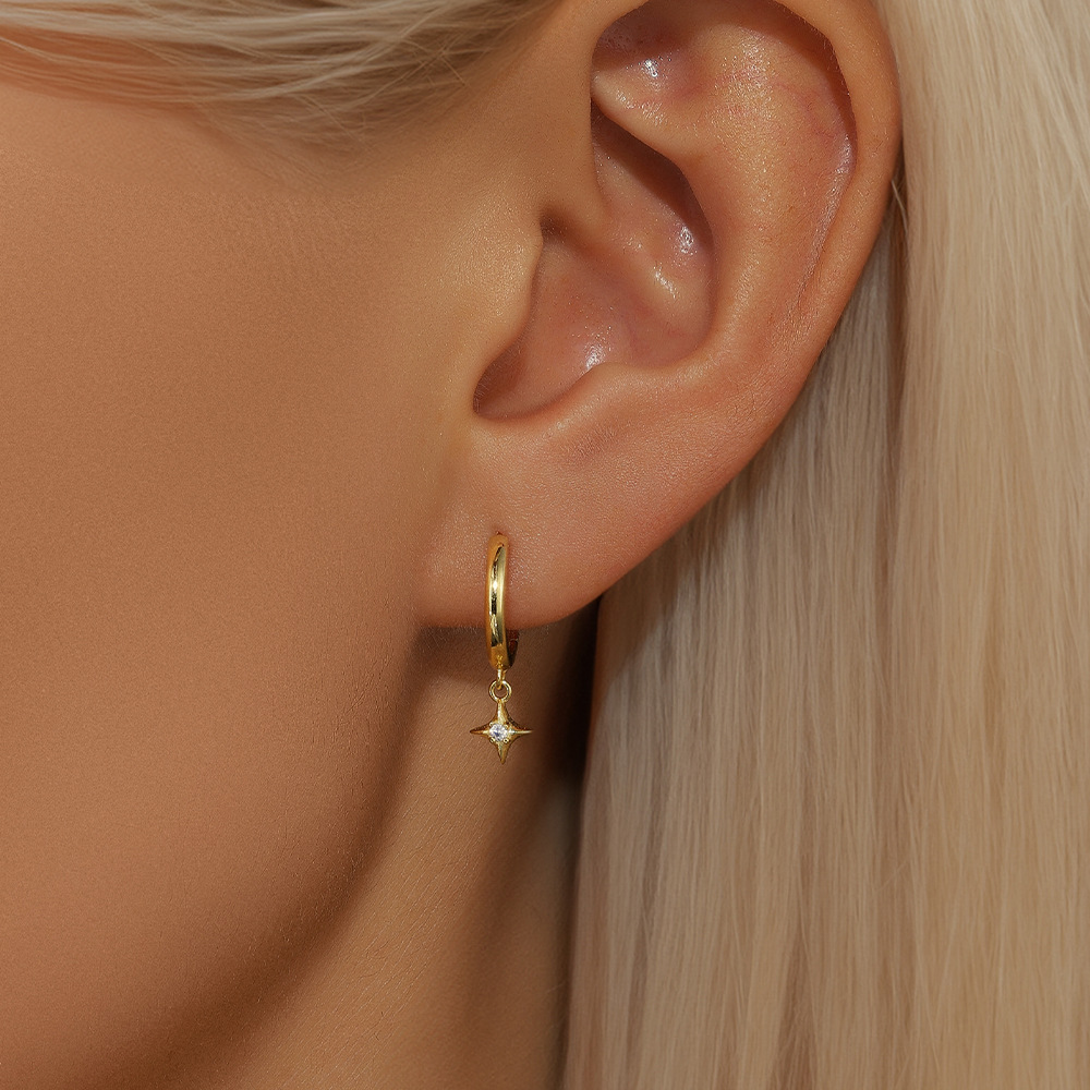 5g Weight 925 Sterling Silver Ear Needle Material Zircon Inlay Material Earrings Classification 1 Pair Quantity Holiday, Travel, Daily Occasion 925 Sterling Silver Material Geometric Pattern Women's Gender Plating Design Simple Style, Streetwear Style 1 Pair 925 Sterling Silver Zircon Geometric Earrings 8