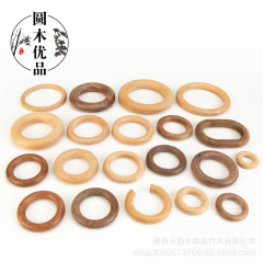 木製リング、木製サークル、ラウンド手作り DIY 編み物材料バッグ、ポータブル吊り下げリングアクセサリー、ウッドカラー衣類無垢材リング