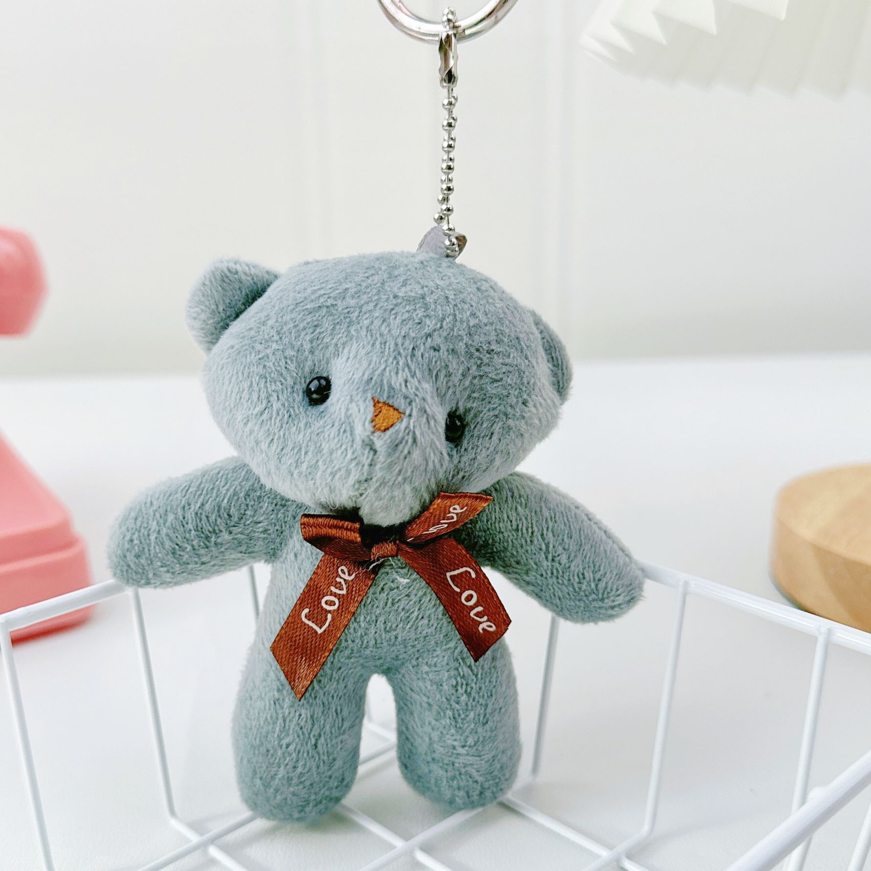 Muñeca de oso de peluche transfronterizo, muñeca de oso de una pieza de felpa, colgante, muñeca de oso, muñeca, juguete al por mayor, mini