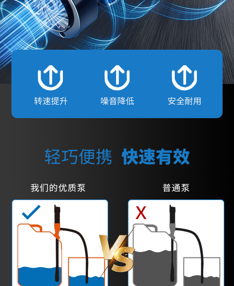 New Car Oil Pump, Efficient and Labor-Saving Electric Oil Extractor, Portable Outdoor Emergency Refueling Pipe Water Pump
