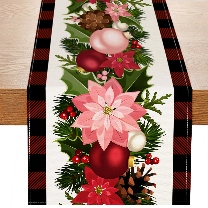 Amazon nueva bandera de mesa de Santa Claus blanca mesa de té de Navidad sala de estar dormitorio mesa de decoración de fondo