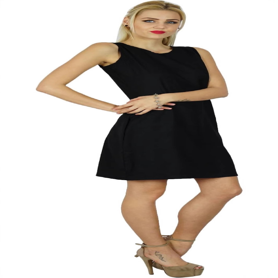 2026 Summer Solid Color Casual Fashion Sleeveless Vest Dress_ecoleips.com