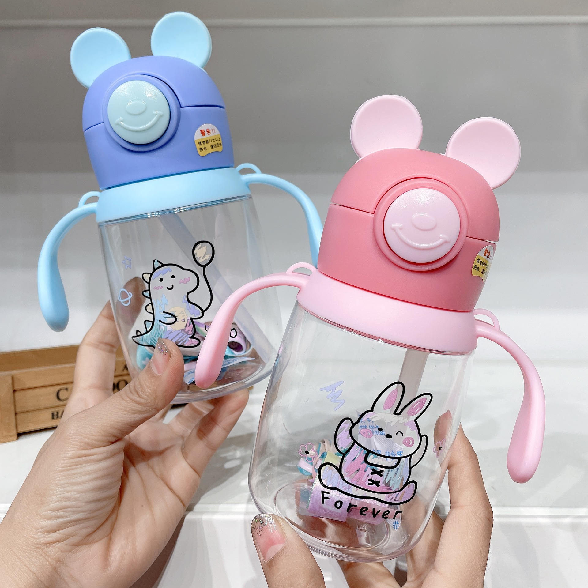 2021年新款宝宝吸管杯婴幼儿学饮杯带手柄儿童夏季水杯500毫升|ms
