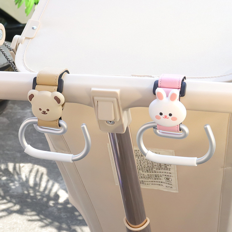 (쌍) 핑크 카드 후크 곰 + 토끼 머리