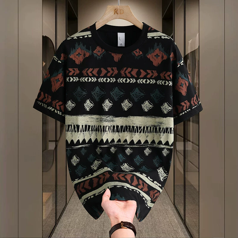 1198 Новая летняя свободная футболка с короткими рукавами, мужская модная модная дышащая рубашка