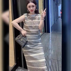 高级感气质法式无袖拼接设计感上衣显瘦直筒宽松半身裙洋气两件套