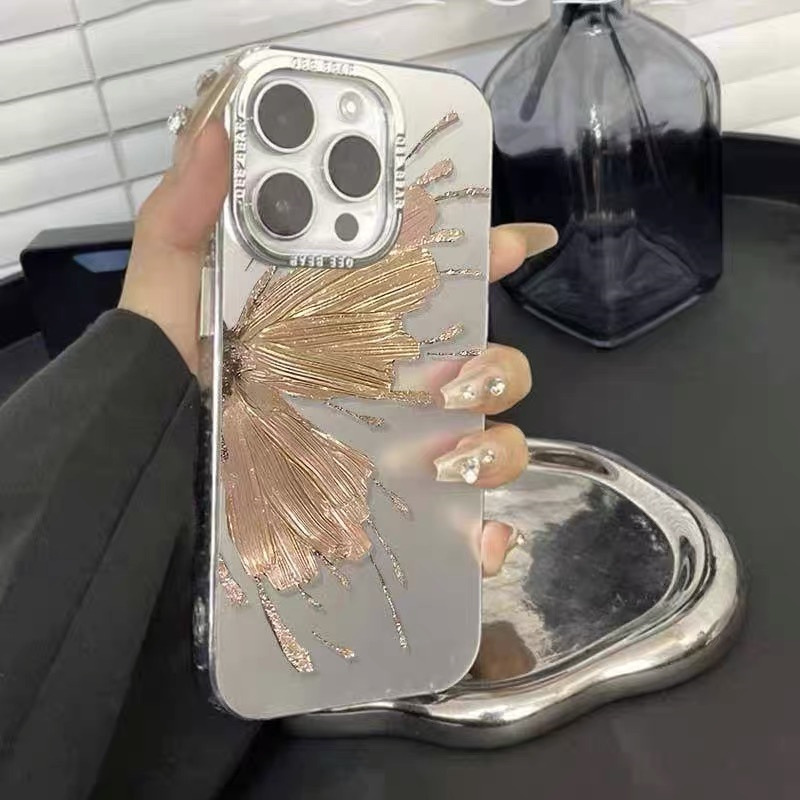 Advanced Sense INS Metal Butterfly Adecuado para iPhone16 Funda para teléfono móvil 13ProMax Apple 14P Tide 12 Hard 15PM