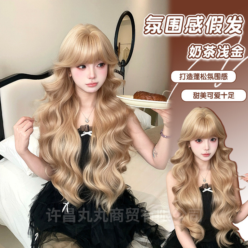Maru Maru Wig Autumn New Large Wave Long Curly Lolita Wig Full Headband Style Girl Group Style Long Hair