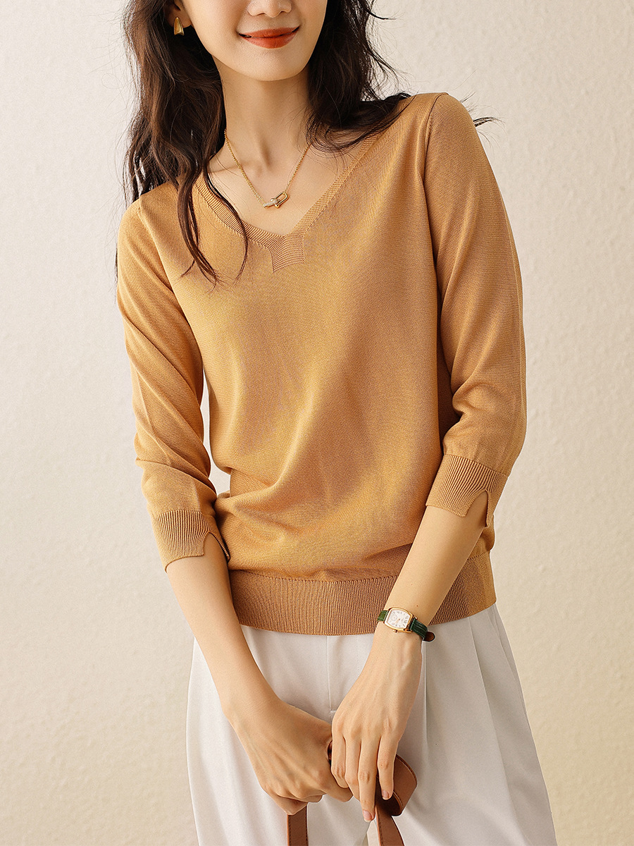 Knitted summer elegant sweater