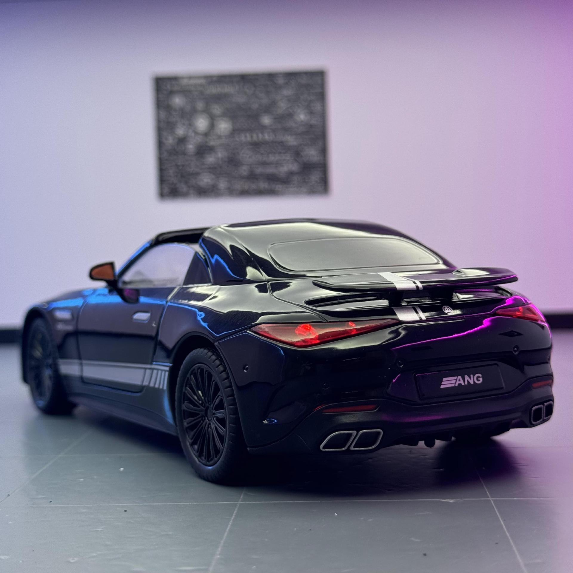 Modelo de coche Jiaye 1:22 Daben SL63 convertible coche deportivo de aleación con sonido y luz de retorno coche de juguete decoración de modelo de sonido